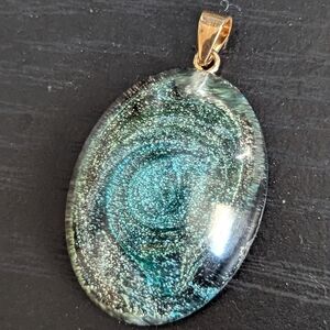 Hand Crafted Galaxy inch and half pendant resin